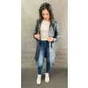 Max Original Leather Dámsky kožený kabát 1366 mocca/grey (XL 50-52) - Grey - XL
