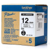 páska BROTHER HGe131 čierne písmo, transparetná páska HQ Tape (12mm) (5 ks)