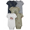CARTERS CARTER'S Body krátky rukáv Cactus & Buffalo chlapec 5ks NB/ veľ. 56