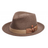 Slamený hnedý crushable (nekrčivý) letný klobúk s béžovou stuhou Fedora - Mayser Samuel Veľkosť: 59 cm (L)