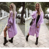 Fashionweek Dámsky dlhý sveter pletený kabát MIA Farba: vřes-lila, Veľkosť: Universal