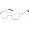 Nedioptrické okuliare Retro Aviator číré- Strieborné Montana NT699E