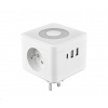 Viking síťový adaptér Y23L, 2x 230 V, 1x USB-A, 2x USB-C, dotykové světlo, bílá