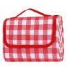 PIKNIKOVÁ DEKA PLÁŽOVÁ KOCKOVANÁ VEĽKÁ SKLADACIA TURISTICKÁ ČERVENÁ 200 x 200