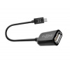 OTG dátový kábel FIXED s konektormi micro USB / USB-C, USB 2.0, 20 cm, čierny
