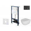 kielle Genesis New Set predstenovej inštalácie, klozetu Oudee, Rimless, dosky softclose a tlačidla Gemini New I, matná čierna 30528SS03