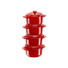 Staub sada 4 keramických foriem Mini Cocotte, čerešňa, 40508-158