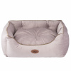 Biglo Velur Love Lux Pink - zamatový pelech pre psov a mačky s ružovo-špinavým lemovaním - L