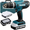 Makita HP488D011 aku příklepový šroubovák 18 V 1.5 Ah Li-Ion akumulátor 2 akumulátory, vč. nabíječky, kufřík, vč. příslušenství