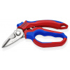 Nožnice KNIPEX 95 05 20 SB, 160 mm, zahnute, 45 st., elektrikarske