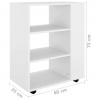 vidaXL Skrinka na kolieskach, biela 60x35x75 cm, kompozitné drevo - Biela - 169784-104086