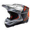 prilba SUPERTECH S-M10 FLOOD ALPINESTARS strieborná/čierna matná/oranžová fluo 2025 Veľkosť: L (obvod 59 - 60 cm), Veľkost: L (obvod 59 - 60 cm)