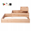 SucceBuy Drevený kvetináč s vyvýšeným záhonom 113x113x51CM Burlywood
