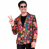 Pánske hippie sako s farebnými kvetmi M