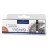 Popisovač Faber-Castell 167504 Pitt Artist Pen Calligraphy 4 kusy, tmavé farby
