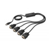 Digitus Digitus Adaptér USB na sériový port, RS232 4 x RS232, typ kabelu, Čipset: FT4232H, 1,5 m