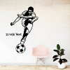 Futbalista s vašim textom - vinylová samolepka na stenu 166x100cm