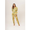 Dámske pyžamo 175/106 žlté vzor listy - Karol M