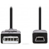 NEDIS kábel USB 2.0/ zástrčka USB-A - zástrčka USB Mini-B 5 pinov/ čierny/ bulk/ 3m