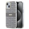 DKNY PC/TPU Repeat Pattern Tonal Stripe MagSafe zadný kryt pre iPhone 15 Beige