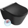 Sapho AVVA závesná WC misa, Rimless, 35,5x53 cm, čierny matny 100314-110