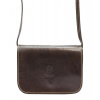 Kožená malá dámska crossbody kabelka tmavo hnedá