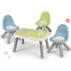 Set stôl KidTable Life Smoby šedozelený výška 45 cm s troma farebnými stoličkami s anti UV filtrom