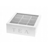 Home&Styling Drevená krabička na čaj TEA, 9 priehradiek - biela