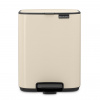 Brabantia Pedálový odpadkový kôš BO 7 l, jemne béžová, oceľ