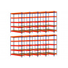 Fistar !!! Akčný balíček : 10x Regál 2160x1400x400 mm PROFESIONÁLNY lakovaný 5-policový, nosnosť 2000 kg - MODRO-ORANŽOVÝ
