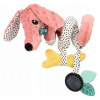Závesná edukačná hračka Hencz Toys s hrkálkou a zrkadielkom - Psík, špirálka -púdrová Hencz Toys 5907784463135
