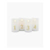 Adventné LED sviečky Sara White Gold - set 4 ks