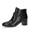 Epica dámske kožené členkové čižmy - čierne - 40