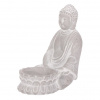 Buddha sedící - betonová soška, kalíšek na svíčku, barva šedá
