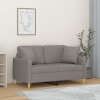 2místná pohovka s polštáři světle šedá 120 cm textil Šedá 3200901