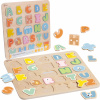 CLASSIC WORLD Montessori Drevené puzzle Učenie abecedy Písmená Slová 27 el.