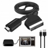 ADAPTÉR SCART KONVERTOR NA HDMI EURO AV PAL NTSC VYLEPŠENÁ VERZIA S KÁBLOM
