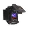 Zásuvka 12V / 24V s voltmetrom - USB QC3.0 + USB-C modrá 