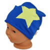 Baby Nellys Bavlněná čepička Stars Baby Nellys ® - tm. modrá - 80-92 (12-24m)