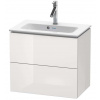 Duravit L-Cube Umývadlová skrinka Compact, 55x62x39 cm, 2 zásuvky, lesklá biela LC625602222