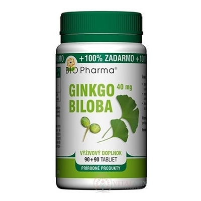 BIO Pharma Ginkgo biloba 40 mg tbl 90+90 (100%) (180 ks)