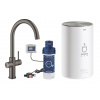 Grohe Red Drezová batéria Duo s ohrevom vody a filtráciou, zásobník M, kefovaný Hard Graphite 30083AL1-GR