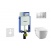 Geberit Kombifix Modul na závesné WC s tlačidlom Sigma30, matný chróm/chróm + Tece One - sprchovacia toaleta a doska, Rimless, SoftClose 110.302.00.5 NT7