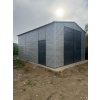 Plechová hala 5×6 m so sedlovou strechou – RAL7016 + RAL9006