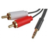 adaptér 2x Cinch - Jack 3,5 mm stereo, dĺžka 3 m