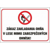 561 Zákaz zakladania ohňa v lese mimo zabezpečených ohnísk! plastová tabuľka hr. 3mm ROZMER (a x b): A3 (420x297 mm), MATERIÁL: PLAST hrúbka 3mm