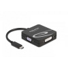 Delock USB 2.0 adaptér [1x USB-C® zástrčka - 1x VGA zásuvka, DVI zásuvka 24+5-pólová, HDMI zásuvka, zásuvka DisplayPort] 63129; 63129