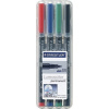 Staedtler Permanentní popisovač Lumocolor 317 WP4, černá, modrá, zelená, červená, 4 ks.