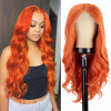 Ryšavá vlnitá parochňa Jess so sieťkou (Lace Front)