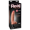 Real Feel Deluxe No.5 - s realistickými semenníkmi, realistický vibrátor (naturál)